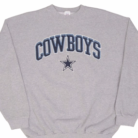 VINTAGE NFL DALLAS COWBOYS GREY SWEATSHIRT 1990S SIZE XL MADE IN USA product shipping