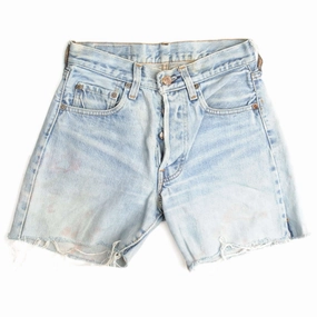 low waisted VINTAGE LEVIS 501 SHORT JEANS INDIGO WITH SELVEDGE 1980s SIZE W25 MADE IN USA