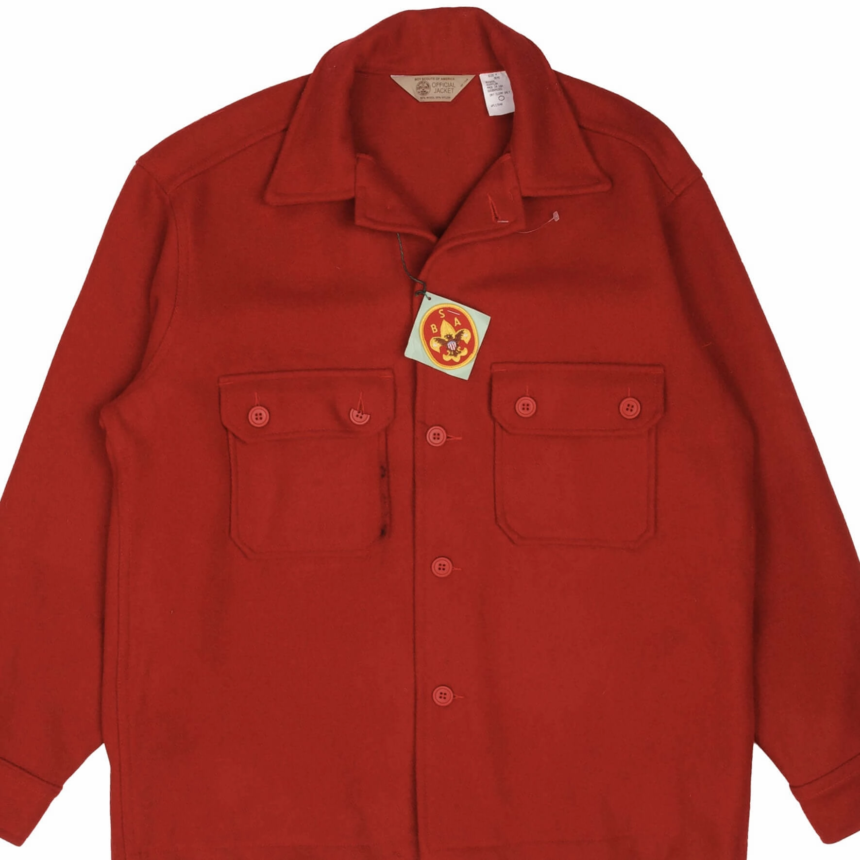 colorful Paper VINTAGE BOY SCOUTS OF AMERICA RED WOOL JACKET 1980S MEDIUM MADE IN USA DEADSTOCK