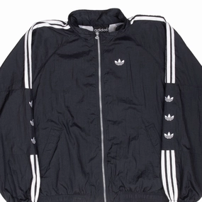 Chill Proof VINTAGE ADIDAS BLACK 3 STRIPES WINDBREAKER JACKET 1990S XL