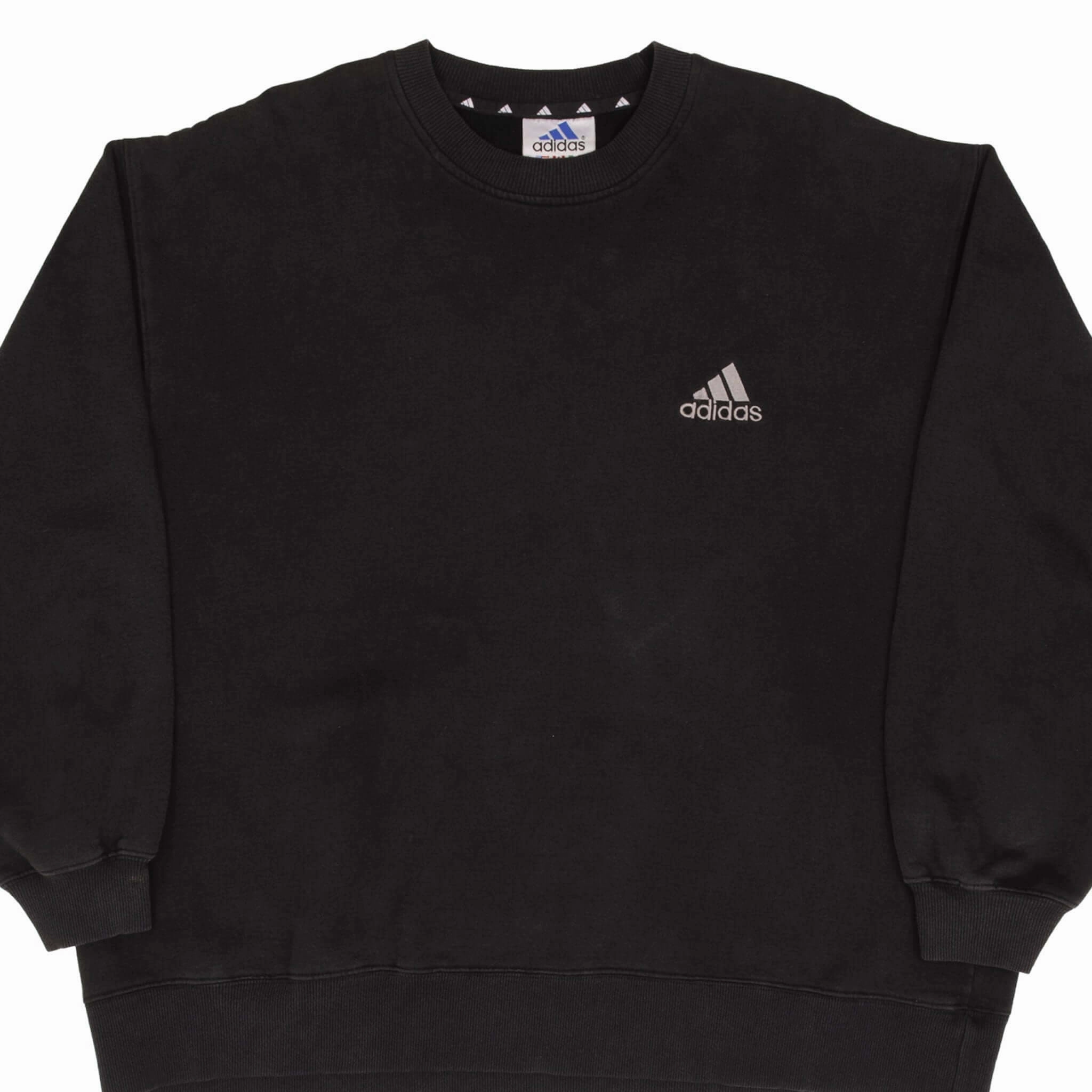 VINTAGE ADIDAS CLASSIC BLACK CREWNECK SWEATSHIRT 1990S SIZE XL Winter Comfort Stylish Wear