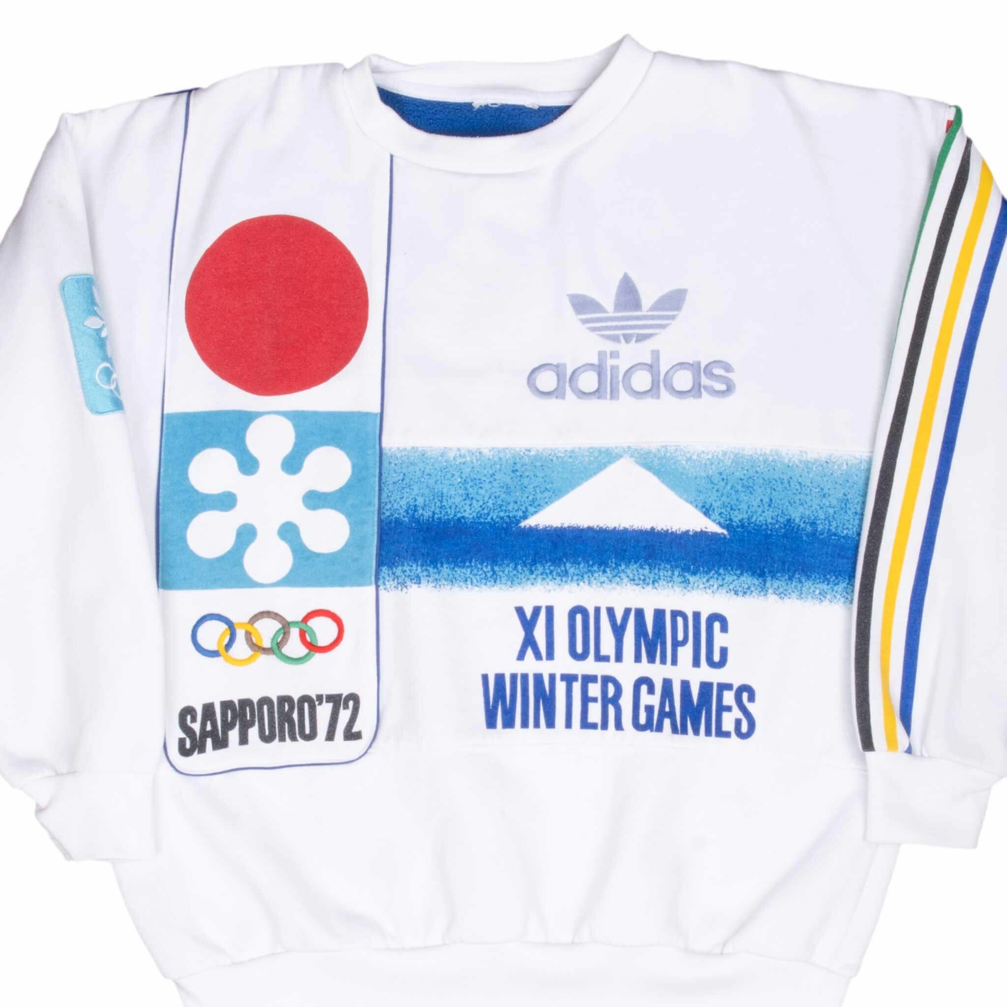 VINTAGE ADIDAS SAPPORO 1972 WINTER OLYMPICS SWEATSHIRT XL product ring elegance product terry cloth absorbency