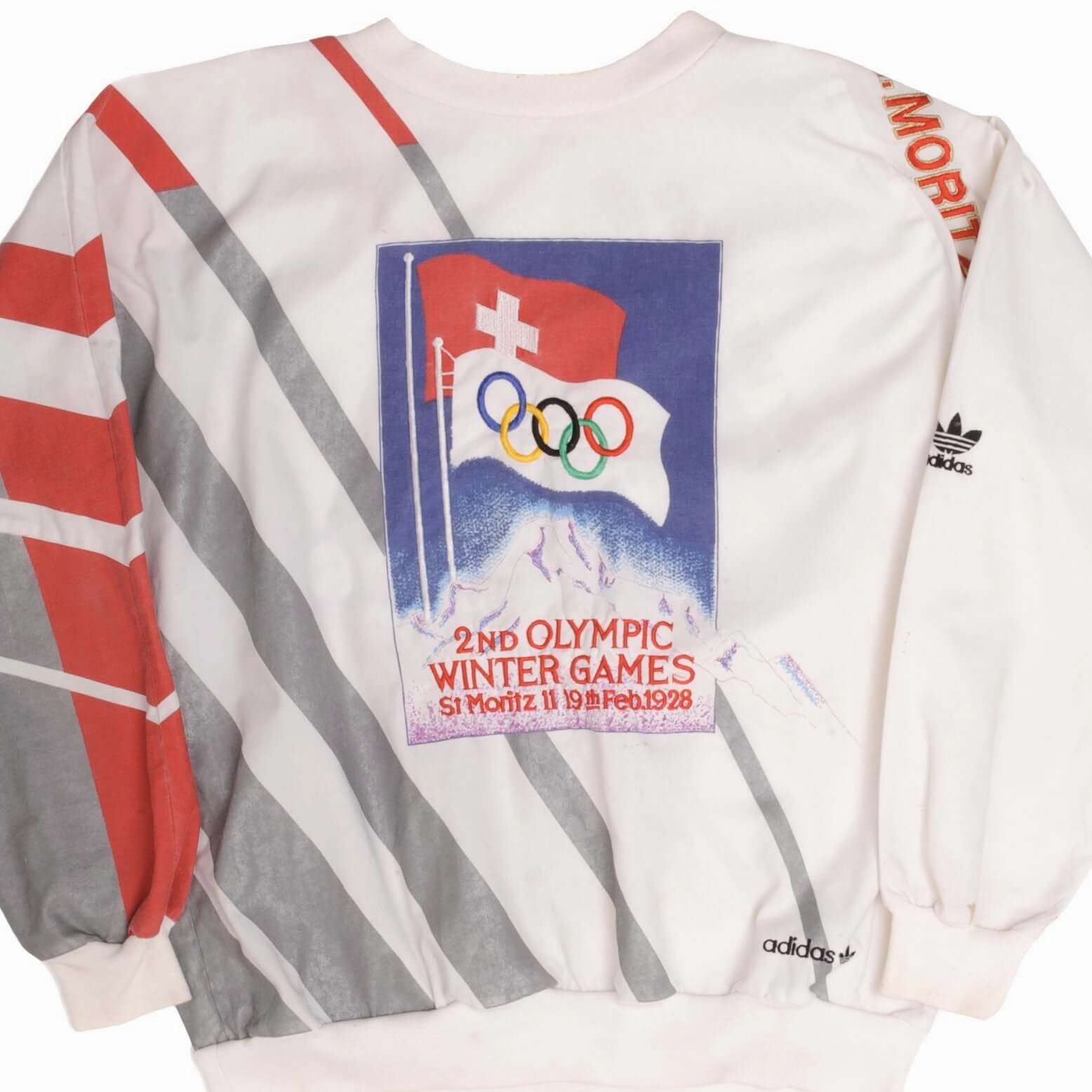 product matte sophistication VINTAGE ADIDAS ST MORITZ WINTER OLYMPICS 1928 1960S SWEATSHIRT LARGE