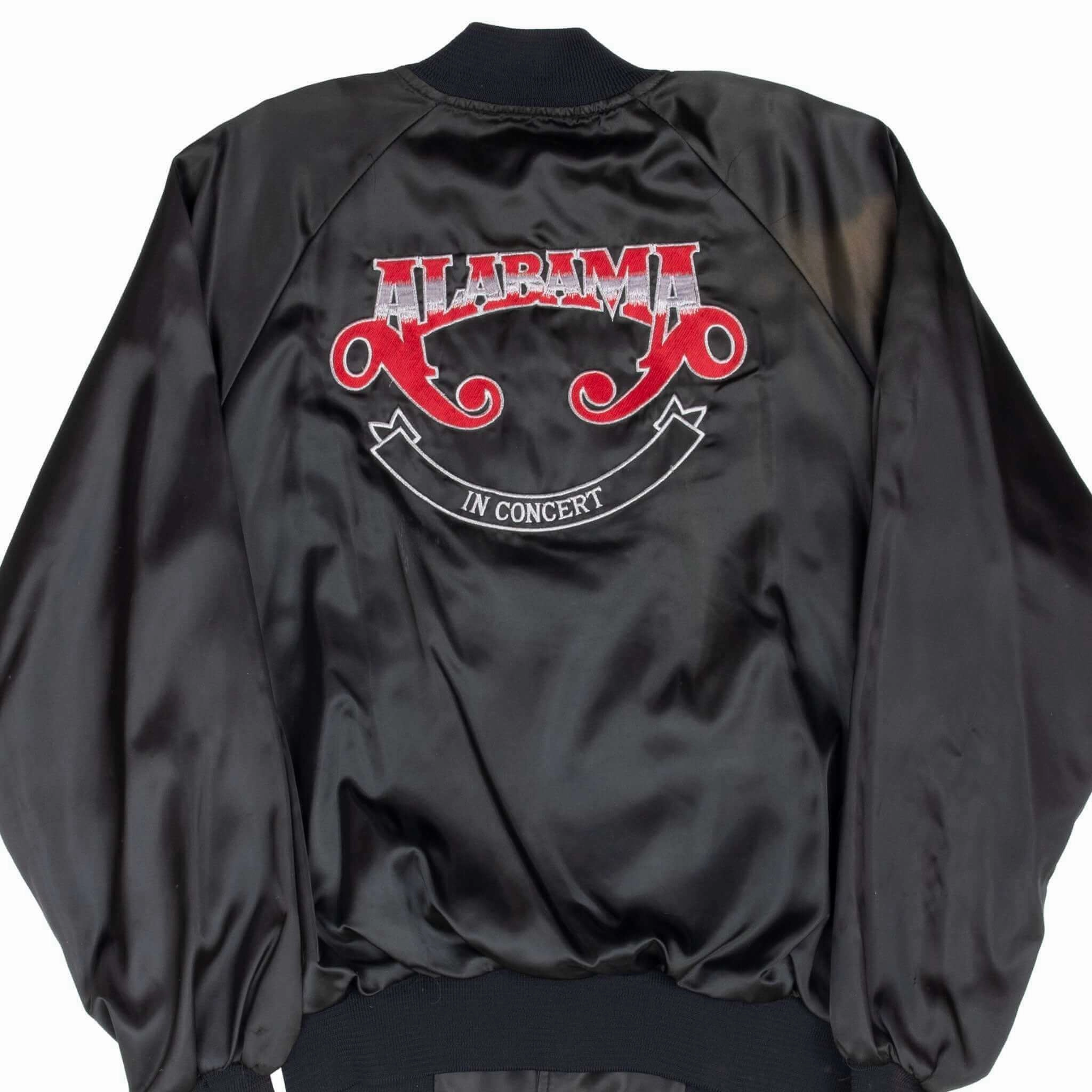Interchangeable Collar System Cold Weather VINTAGE ALABAMA IN CONCERT SATIN BOMBER JACKET 1990S LARGE MADE IN USA