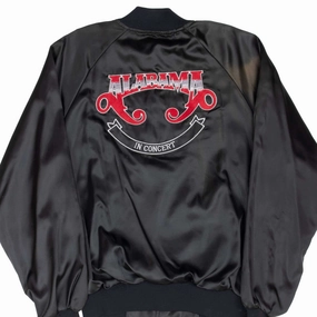 Interchangeable Collar System Cold Weather VINTAGE ALABAMA IN CONCERT SATIN BOMBER JACKET 1990S LARGE MADE IN USA