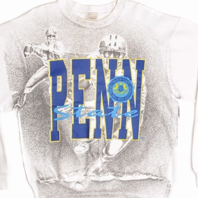 wedding guest wear VINTAGE ALL OVER PRINT PENN STATE UNIVERSITY SWEATSHIRT 1990s  LARGE MADE IN USA