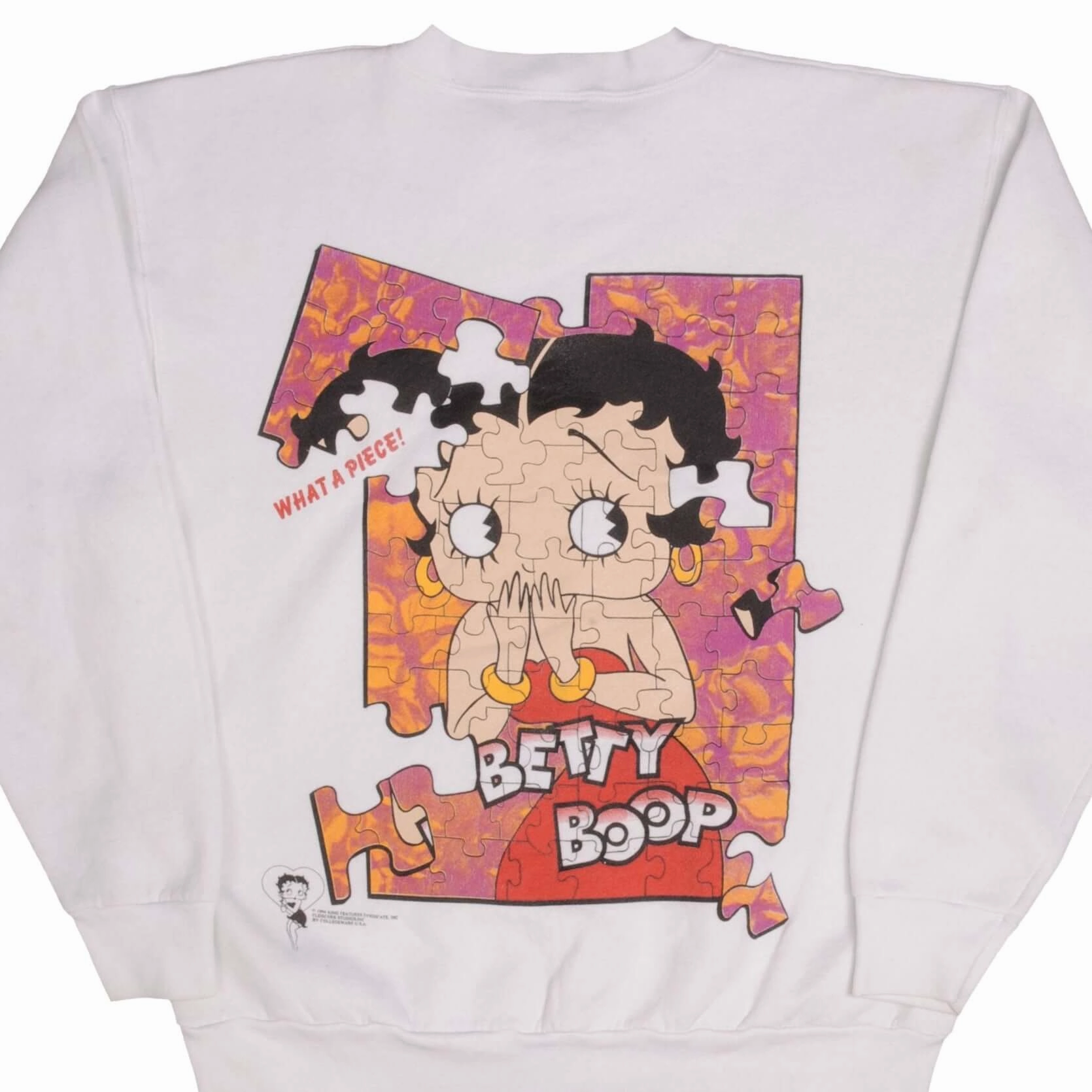 VINTAGE BETTY BOOP PUZZLE SWEATSHIRT 1994 SIZE LARGE MADE IN USA product anniversary romance