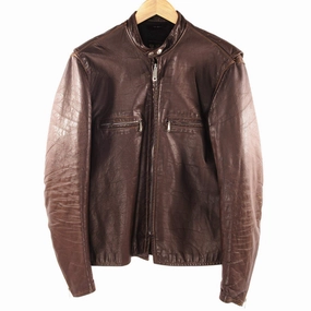 VINTAGE BROOKS LEATHER JACKET SIZE 44 MADE IN USA Quick Adjust Straps Light Shield