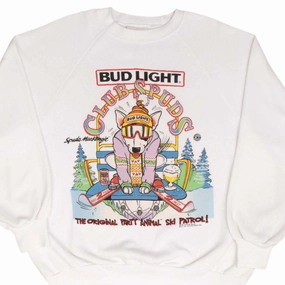 VINTAGE BUDWEISER CLUB SPUDS SKI 1987 SWEATSHIRT SIZE XL Gym Wear Trendy Wearable