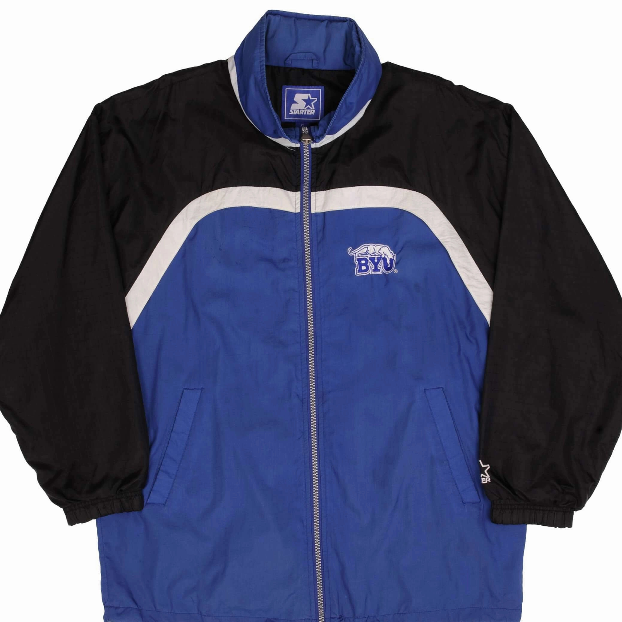VINTAGE BYU BRIGHAM YOUNG STARTER WINDBREAKER JACKET 1990S SIZE XL Compact Storage Design Odor Control Fabric
