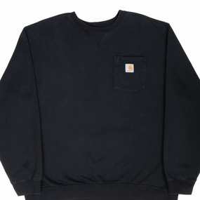 Poolside Relax VINTAGE CARHARTT BLACK POCKET CREWNECK SWEATSHIRT 2XL