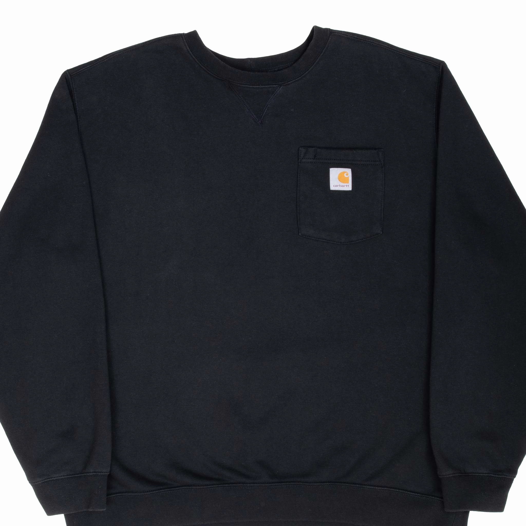 Poolside Relax VINTAGE CARHARTT BLACK POCKET CREWNECK SWEATSHIRT 2XL