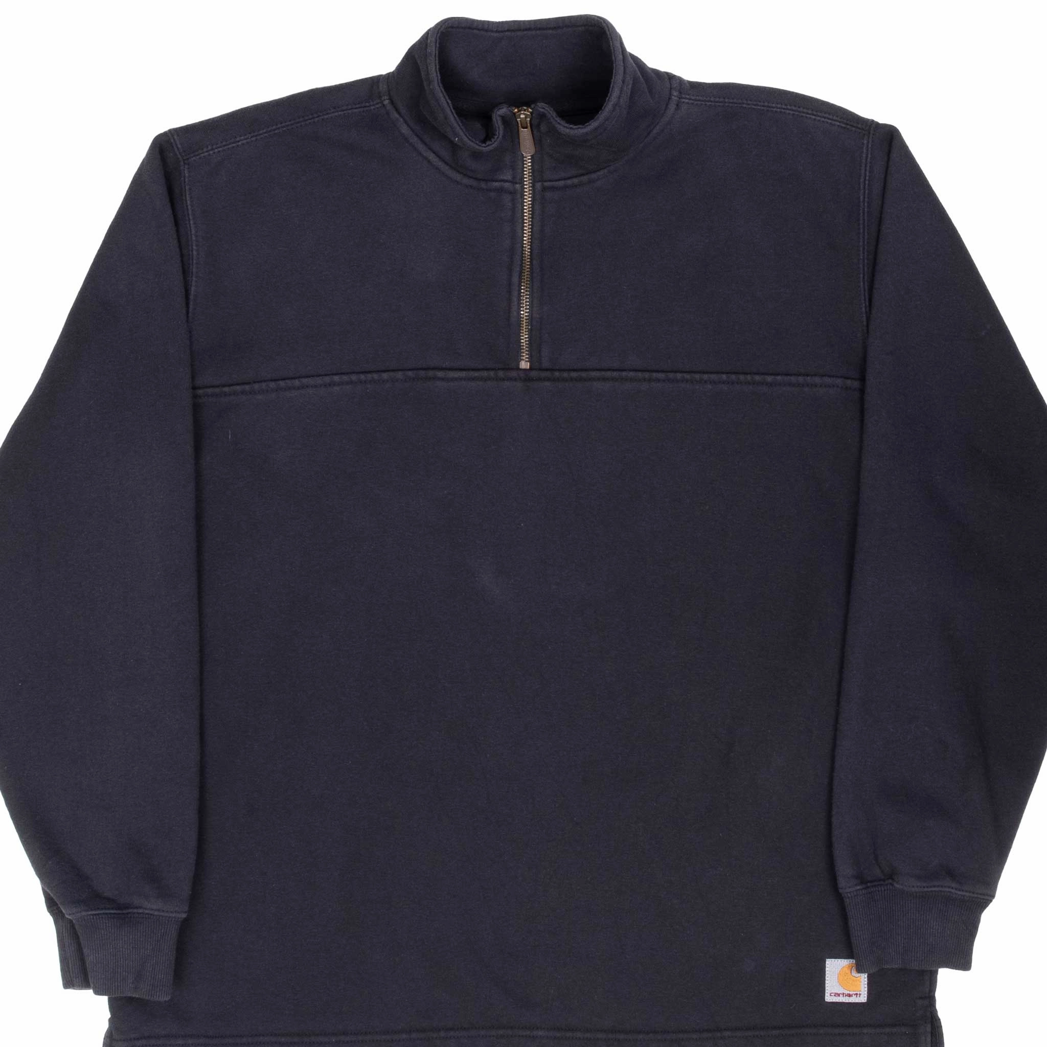 VINTAGE CARHARTT BLACK QUARTER ZIP SWEATSHIRT MEDIUM 2000S Relaxed Fit Hoodie Holiday Wear