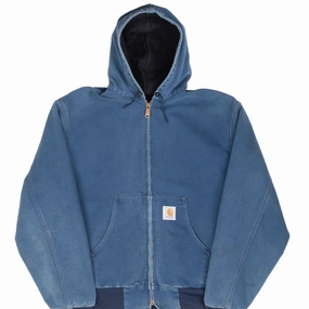 Paper Windproof Barrier Design VINTAGE CARHARTT BLUE HOODED ACTIVE JACKET 1990S XL MADE IN USA