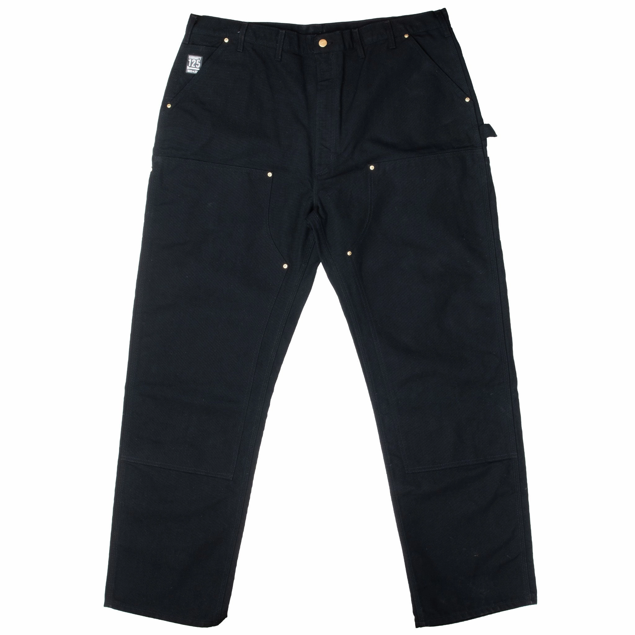 Day Wear VINTAGE CARHARTT CARPENTER DOUBLE KNEE BLACK PANTS 44X34 MADE IN USA DEADSTOCK