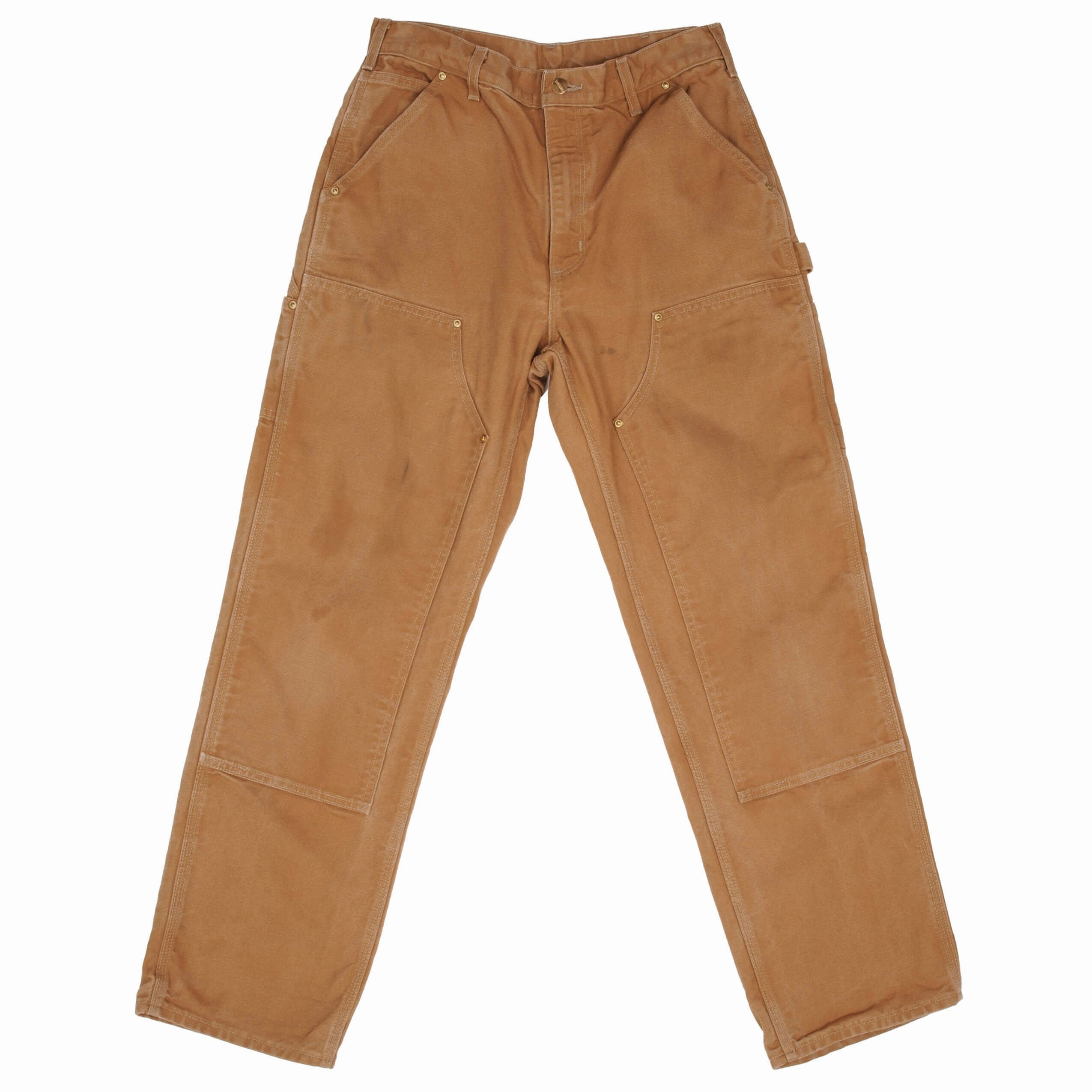 Sleek Shape VINTAGE CARHARTT CARPENTER DOUBLE KNEE SANDSTONE PANTS 1990S SIZE 30X31 MADE USA