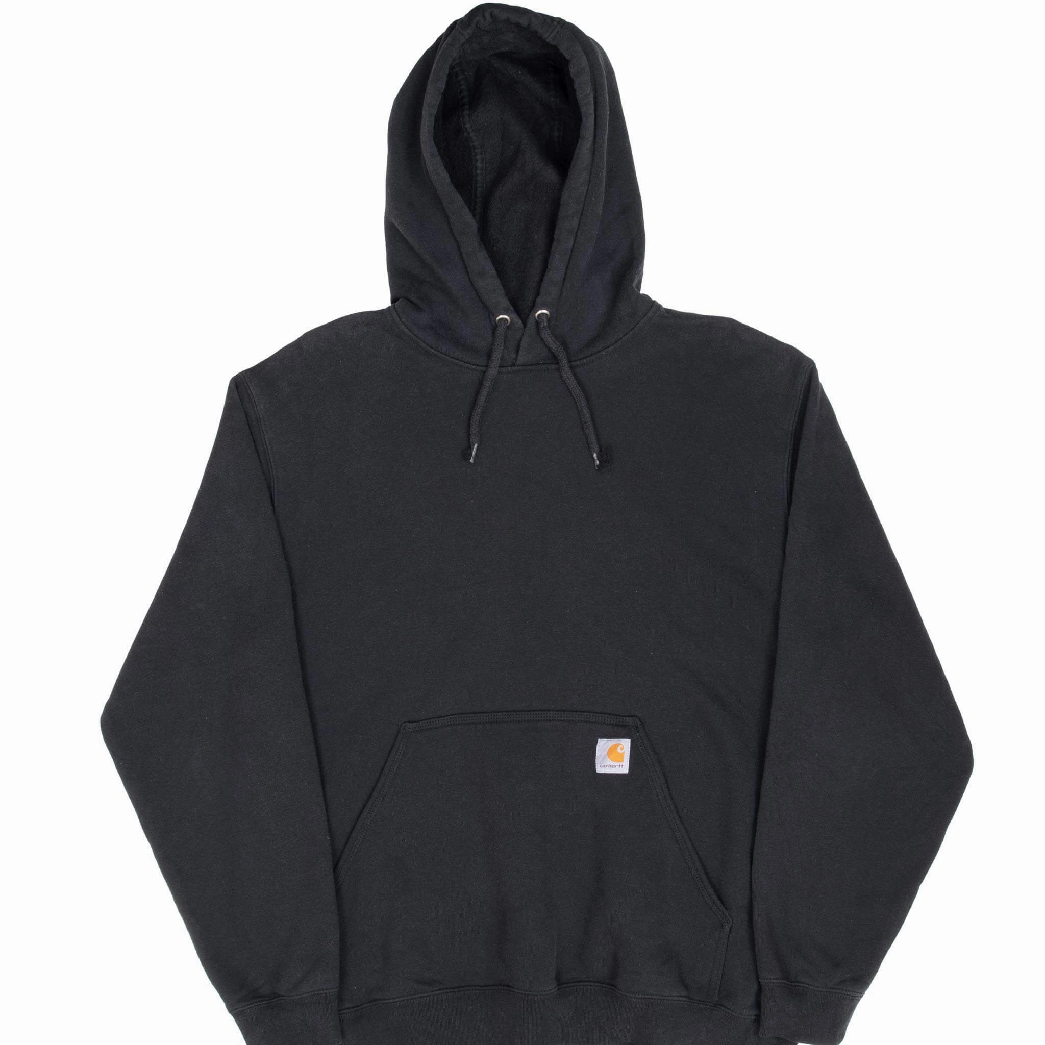 VINTAGE CARHARTT CLASSIC BLACK HOODIE SWEATSHIRT LARGE Soft Touch Fabric