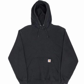 VINTAGE CARHARTT CLASSIC BLACK HOODIE SWEATSHIRT LARGE Soft Touch Fabric