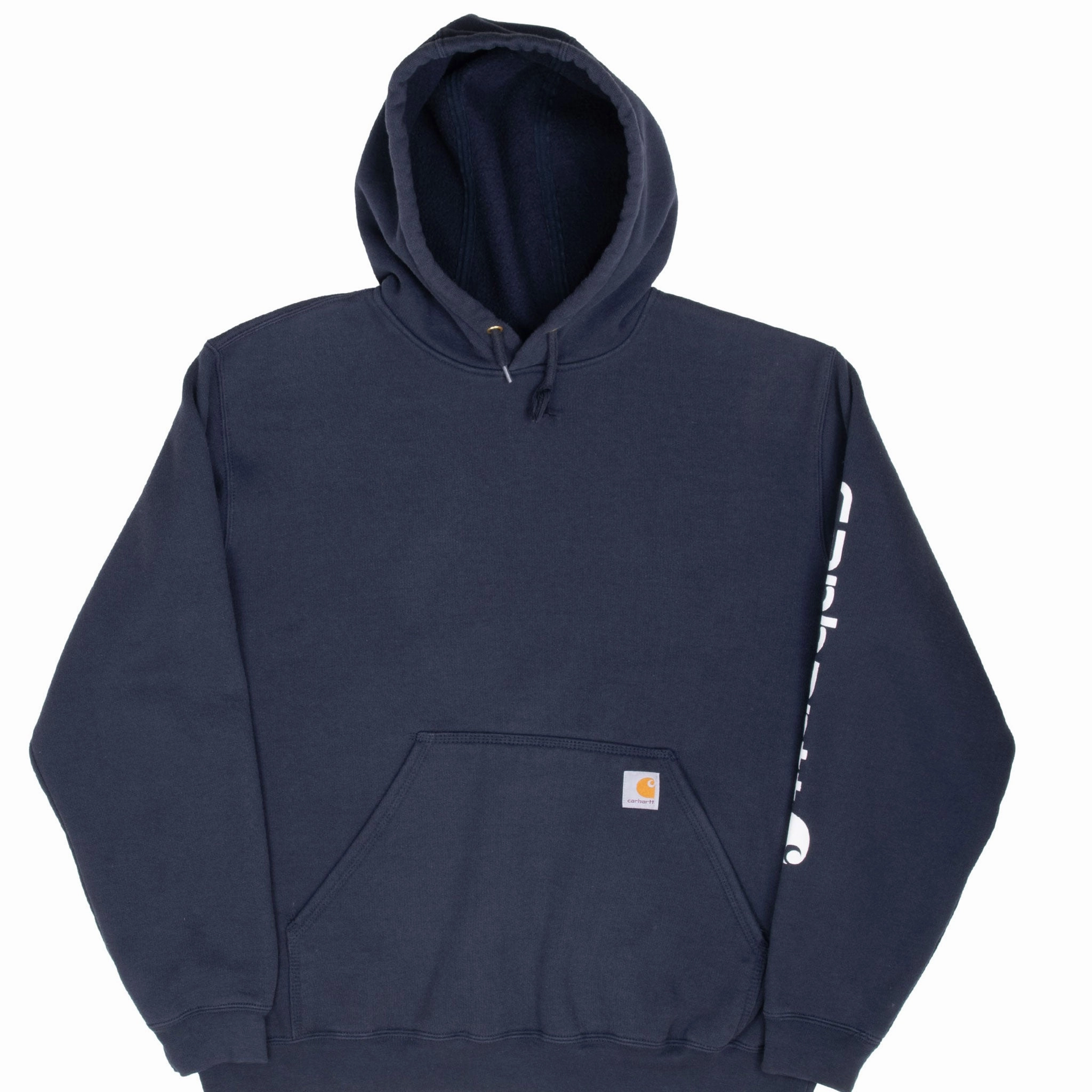 product home friendliness VINTAGE CARHARTT CLASSIC NAVY BLUE HOODIE SWEATSHIRT LARGE