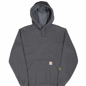 VINTAGE CARHARTT DARK GREY HOODIE SWEATSHIRT 2000S SMALL Warm Layers