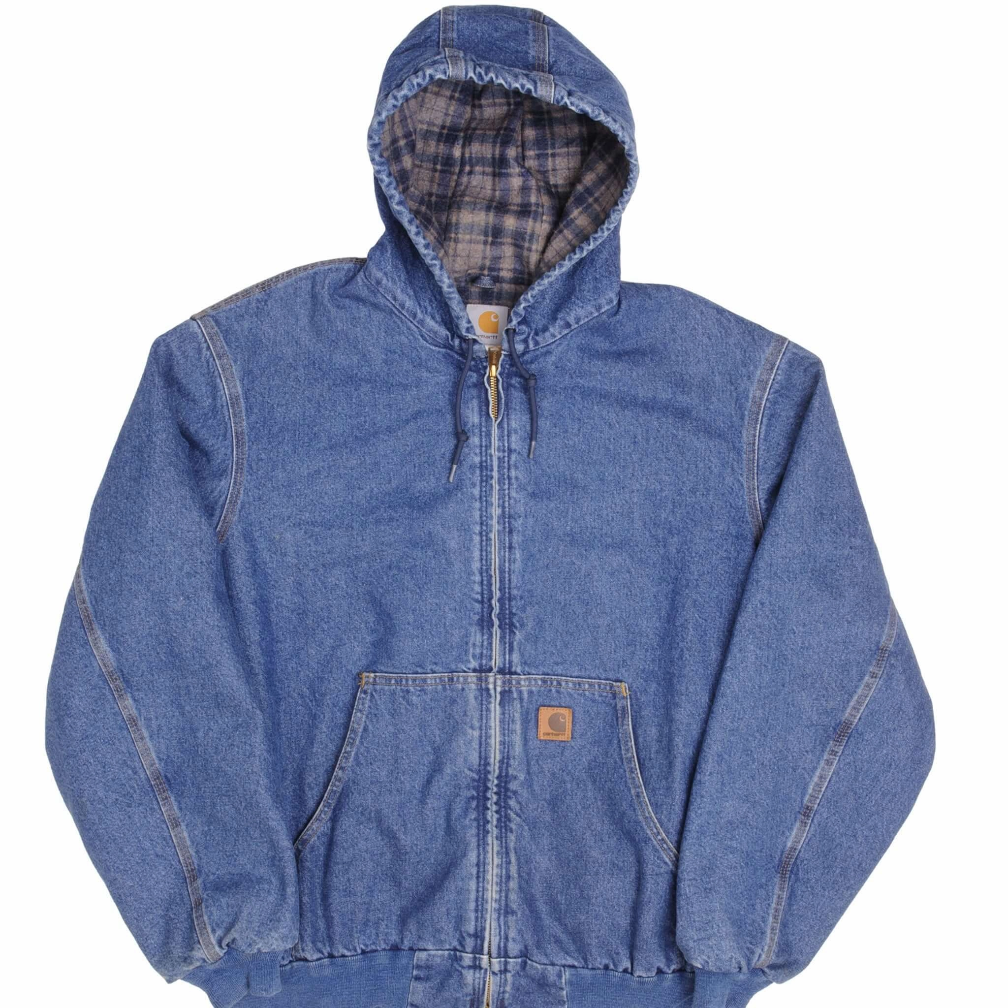 Insulation Power Urban Performance VINTAGE CARHARTT DENIM HOODED ACTIVE JACKET J139DST 1990S SIZE XL