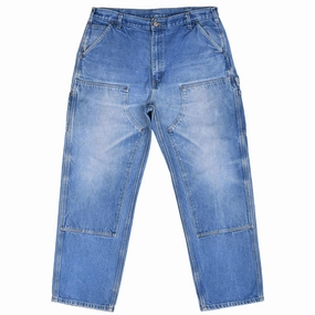 VINTAGE CARHARTT DOUBLE KNEE CARPENTER BLUE JEANS B73DST SIZE 38X32 Minimalist Rainy Day Vintage Lover