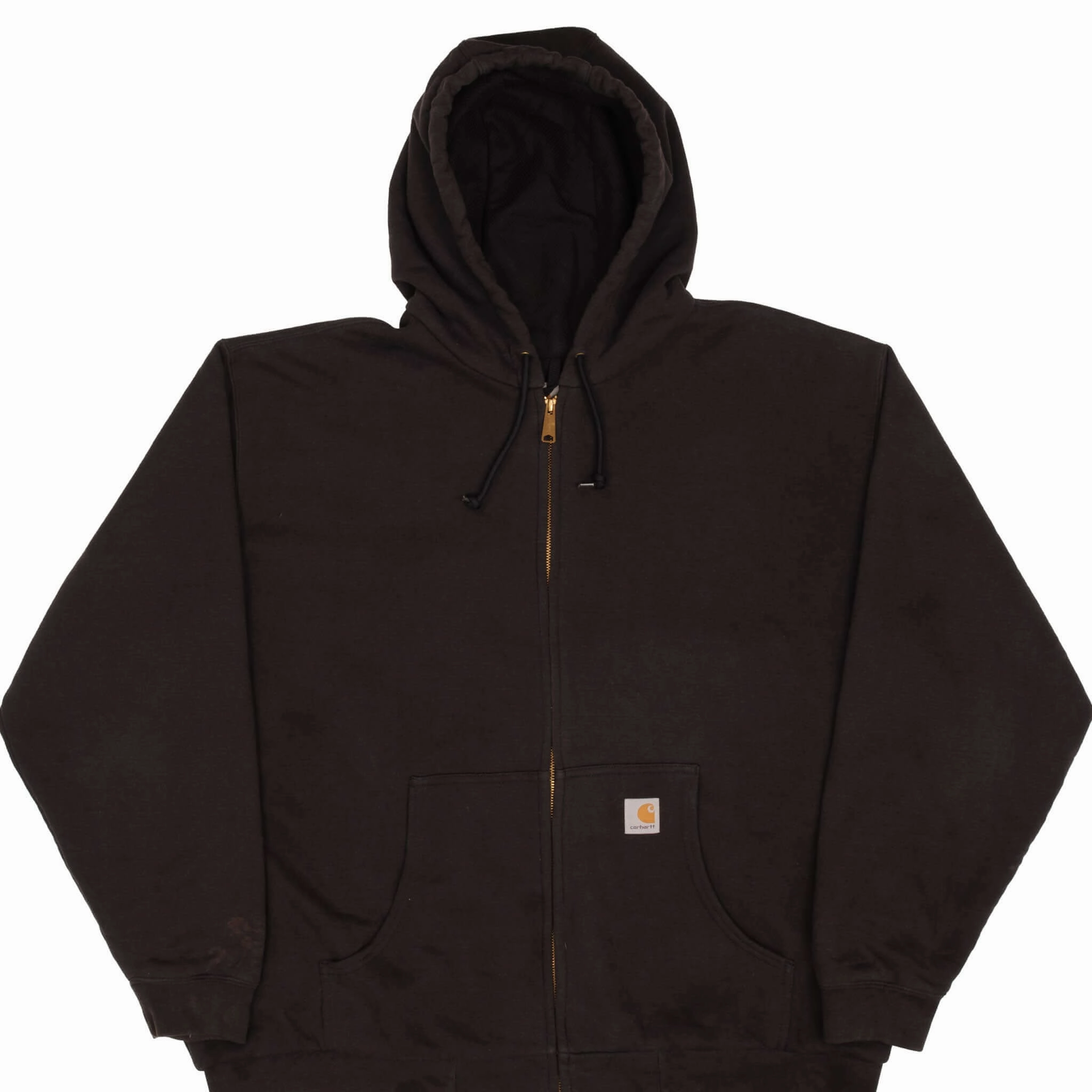 Linen VINTAGE CARHARTT HEAVYWEIGHT FULL ZIP BLACK HOODIE SWEATSHIRT SIZE 2XL