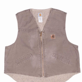 VINTAGE CARHARTT SHERPA LINED BEIGE VEST JACKET V13DES 2XL All Day Comfort Popular
