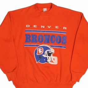 VINTAGE CHAMPION NFL DENVER BRONCOS SWEATSHIRT 1980S LARGE MADE USA Stretchy goes with sweatpants