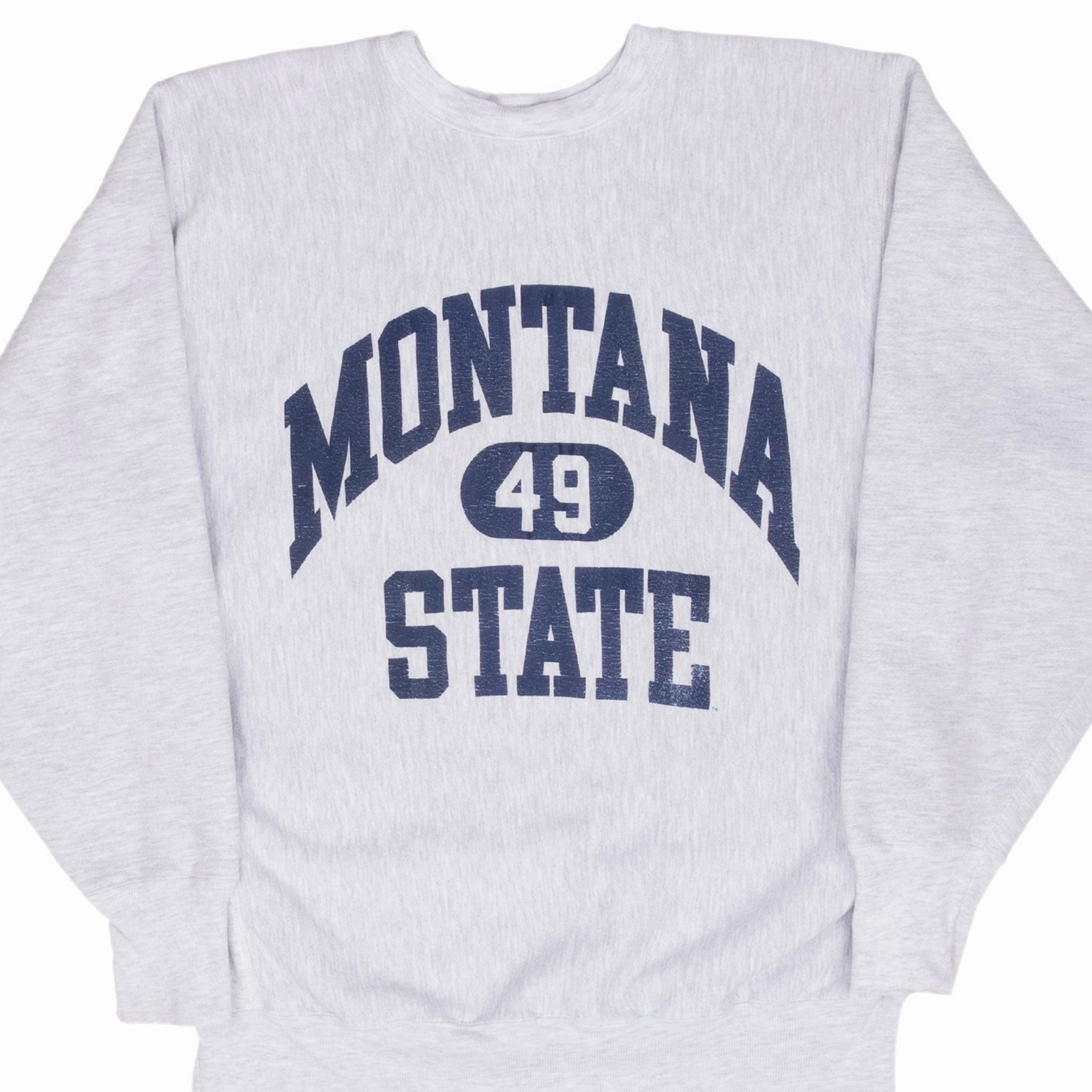 teens' VINTAGE CHAMPION REVERSE WEAVE MONTANA STATE SWEATSHIRT 1990S XL