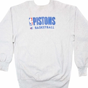 VINTAGE CHAMPION REVERSE WEAVE NBA DETROIT PISTONS SWEATSHIRT 1990-MID 1990??S SIZE 2XL MADE IN USA Essential Fit