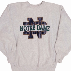 VINTAGE CHAMPION REVERSE WEAVE NOTRE DAME UNI SWEATSHIRT 1990S XL MADE USA Minimalist Style product family bonding