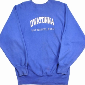 Fresh Chic VINTAGE CHAMPION REVERSE WEAVE OWATONNA WRESTLING SWEATSHIRT 1990S XL MADE USA