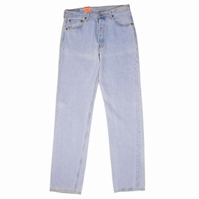 VINTAGE DEADSTOCK LEVIS 501 PRESHRUNK JEANS LIGHT BLUE 1990S W34 L36 MADE IN USA Customizable Hem Options Everyday Basic