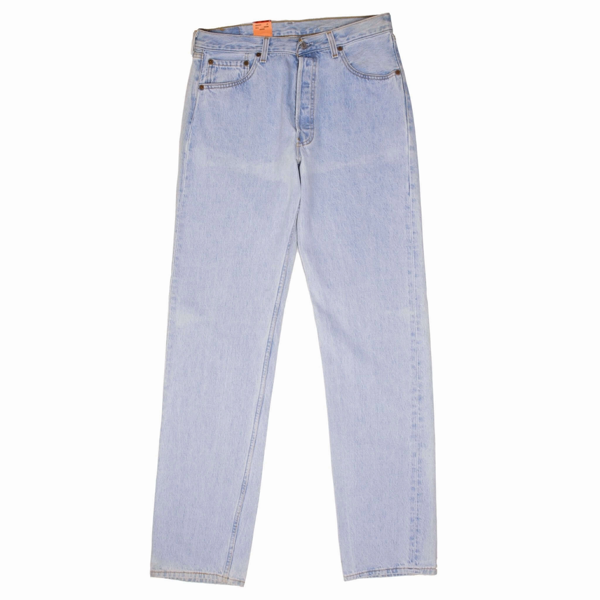 VINTAGE DEADSTOCK LEVIS 501 PRESHRUNK JEANS LIGHT BLUE 1990S W34 L36 MADE IN USA Travel Outfit Evening Stroll Minimalist
