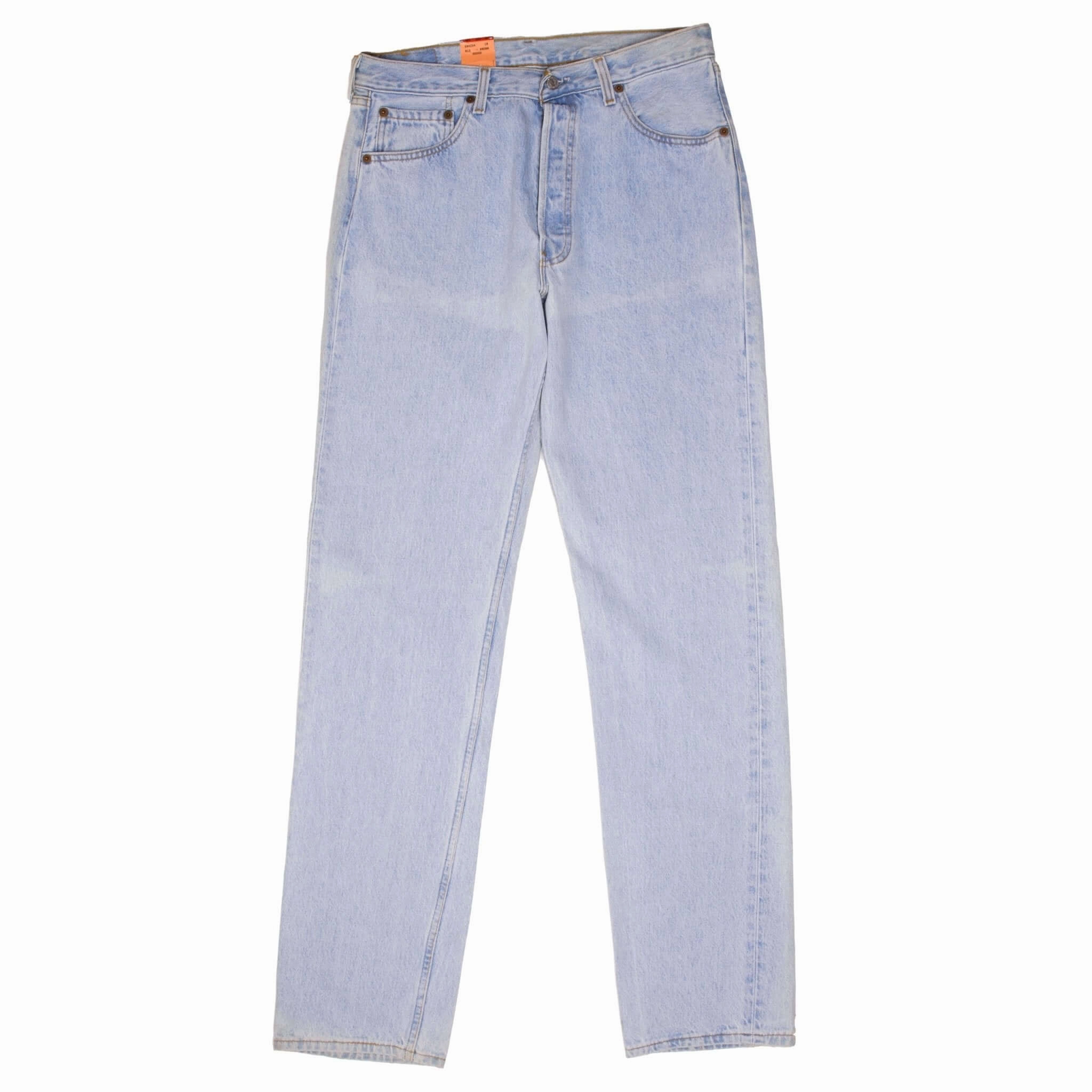 VINTAGE DEADSTOCK LEVIS 501 PRESHRUNK JEANS LIGHT BLUE 1990S W34 L36 MADE IN USA Customizable Hem Options Everyday Basic