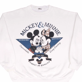 VINTAGE DISNEY MICKEY AND MINNIE MOUSE 1990S WHITE SWEATSHIRT SIZE XL Casual Jacket product affordable accessibility