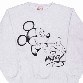 VINTAGE DISNEY MICKEY MOUSE 1990S GREY SWEATSHIRT MEDIUM MADE IN USA City Fit