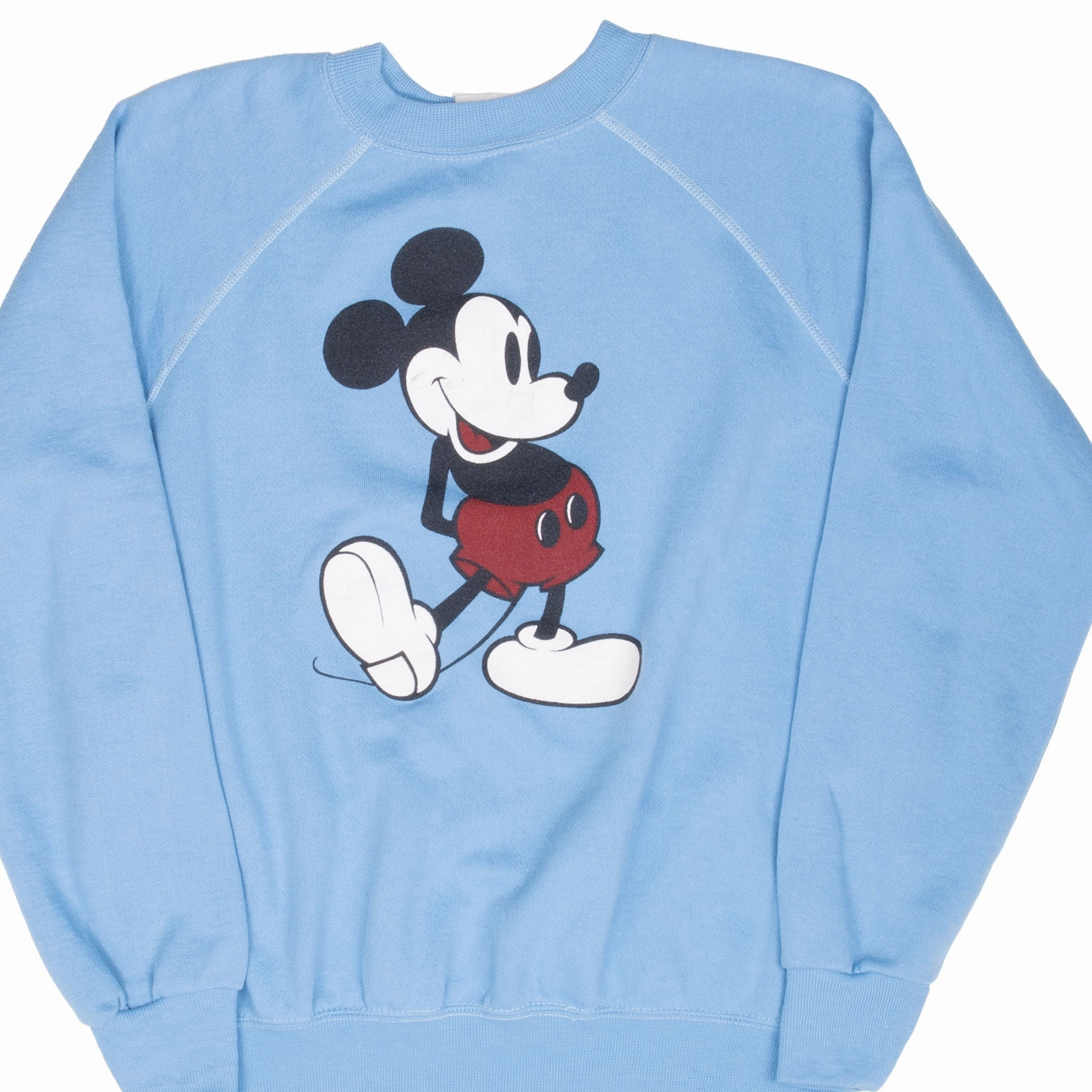 VINTAGE DISNEY MICKEY MOUSE BLUE SWEATSHIRT 1990S LARGE MADE IN USA weekday wear product stain resistant convenience