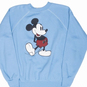 VINTAGE DISNEY MICKEY MOUSE BLUE SWEATSHIRT 1990S LARGE MADE IN USA weekday wear product stain resistant convenience