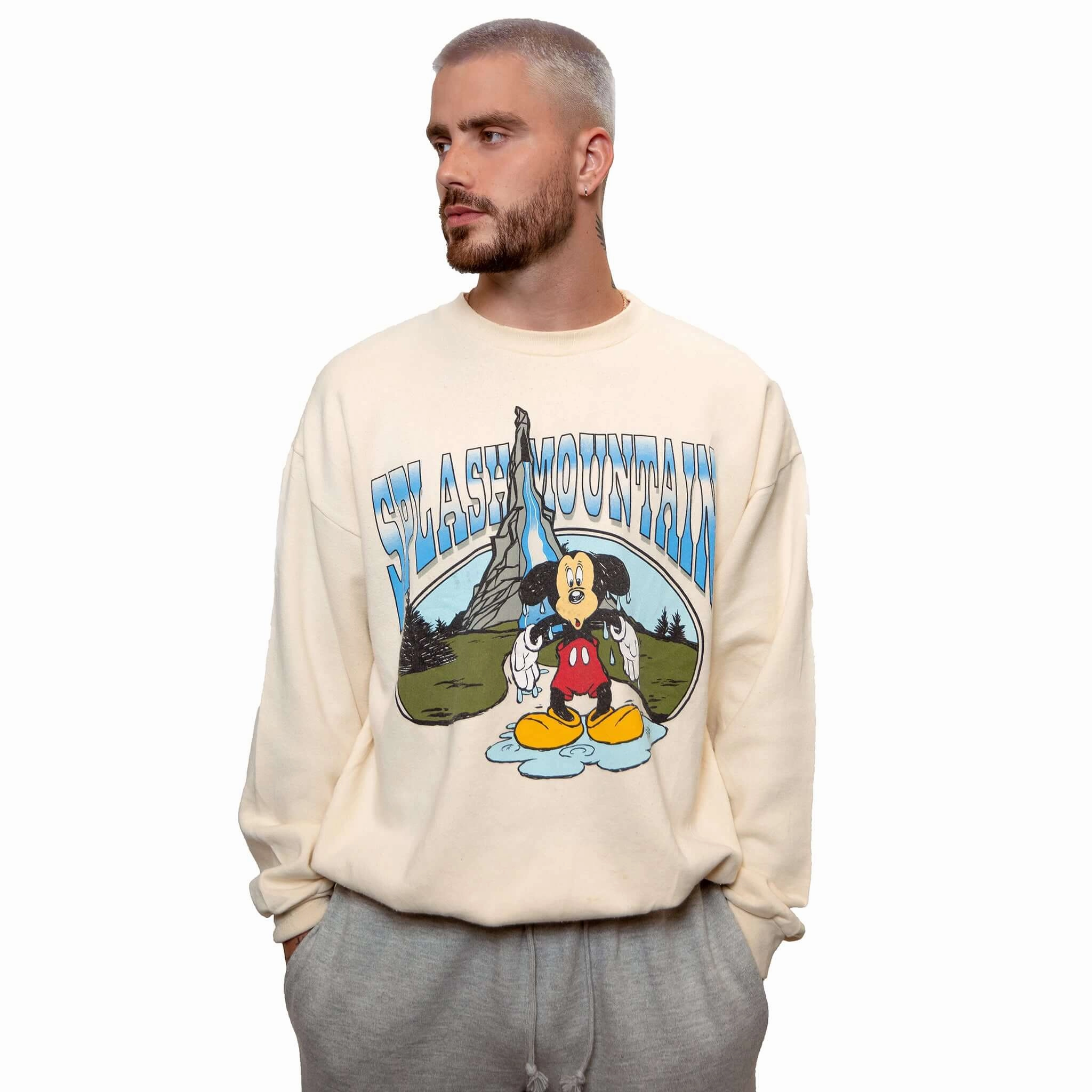 neon colors product duck cloth ruggedness VINTAGE DISNEY SPLASH MOUNTAIN SWEATSHIRT 1989-1990S SIZE 2XL MADE IN USA