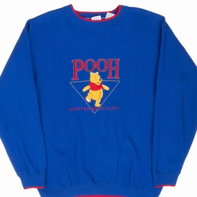VINTAGE DISNEY WINNIE THE POOH EMBROIDERED 1990S SWEATSHIRT LARGE MADE IN USA Petite Cut product fuzzy coziness