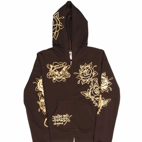 VINTAGE ED HARDY RHINESTONES FULL ZIP HOODIE SWEATSHIRT 2000S SIZE WOMEN LARGE Animal Print Casual Hoodie