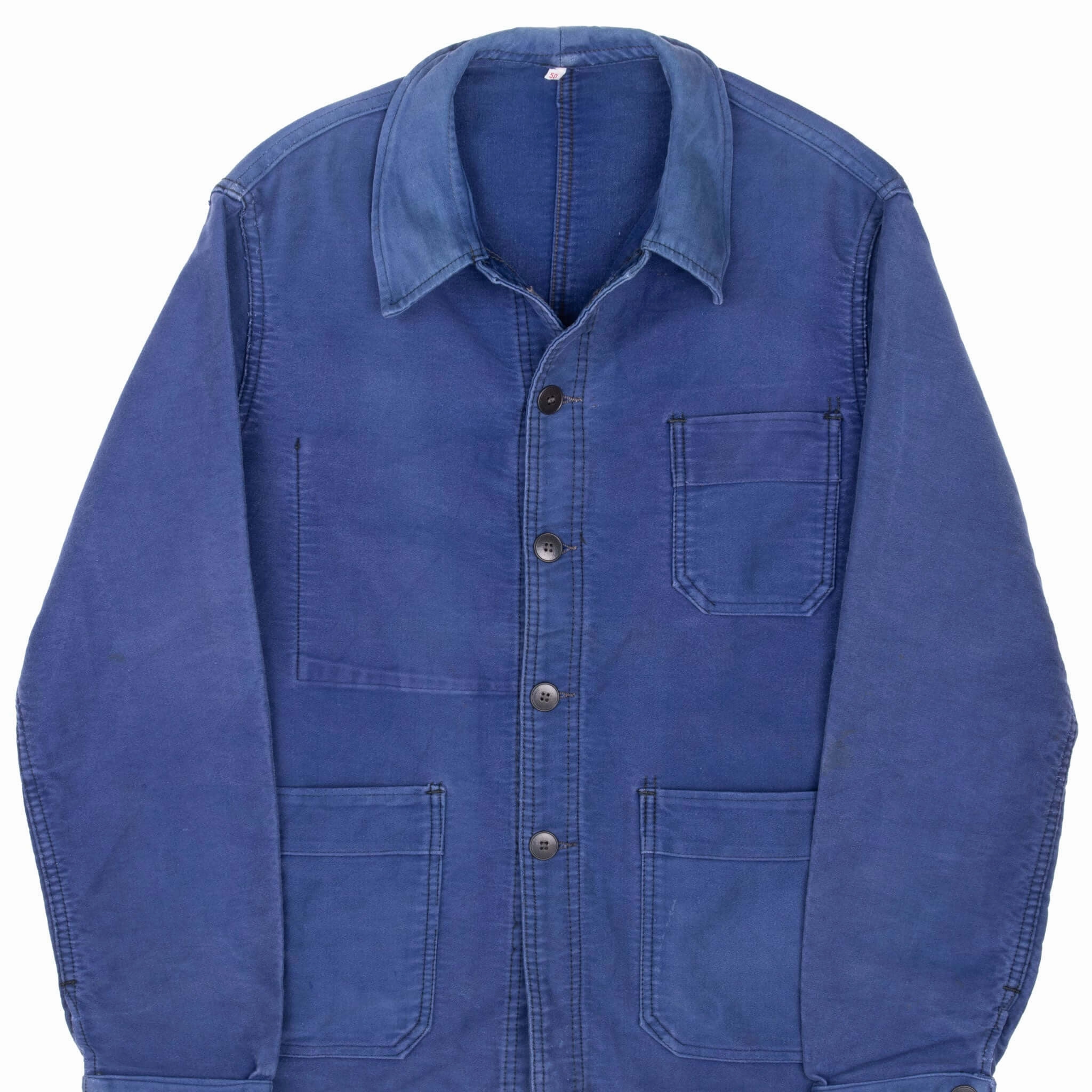 Snag Free Surface Ticket VINTAGE FRENCH WORKWEAR MONT ST MICHEL MOLESKIN JACKET 1960S MEDIUM MADE IN FRANCE