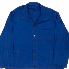 VINTAGE FRENCH WORKWEAR TWILL HERRINGBONE SORGLOS JACKET 1970S 2XL theater performance