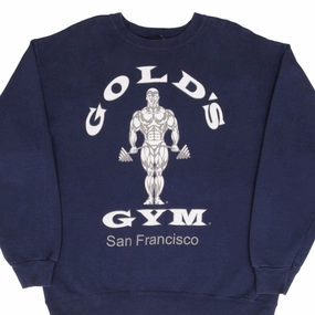 VINTAGE GOLD'S GYM SAN FRANCISCO SWEATSHIRT 1990S SIZE MEDIUM MADE IN USA Layered Comfort wrinkle free