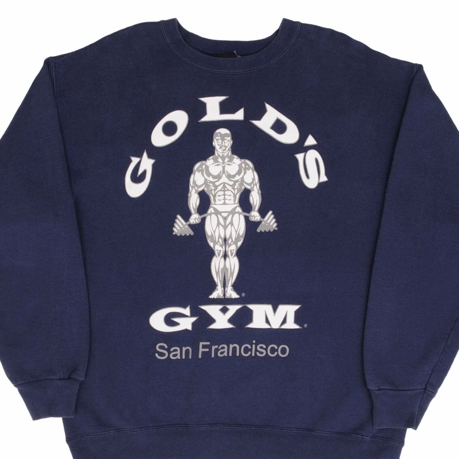 VINTAGE GOLD'S GYM SAN FRANCISCO SWEATSHIRT 1990S SIZE MEDIUM MADE IN USA Layered Comfort wrinkle free