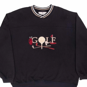 VINTAGE GOLF EMBROIDERED JOHN ASHFORD SWEATSHIRT 1990S SIZE XL Soft Touch Fabric