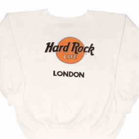 Vintage Look industry standard VINTAGE HARD ROCK CAFE LONDON WHITE SWEATSHIRT 1980S SIZE LARGE