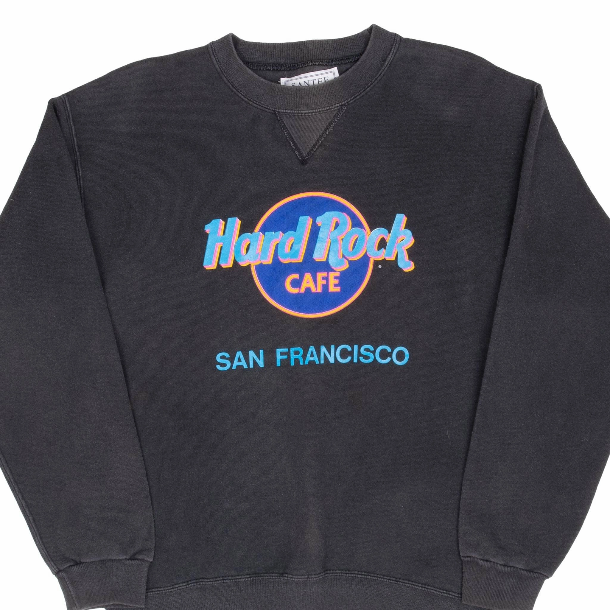 Modern Sporty twill VINTAGE HARD ROCK CAFE SAN FRANCISCO BLACK SWEATSHIRT 1990S MEDIUM MADE IN USA